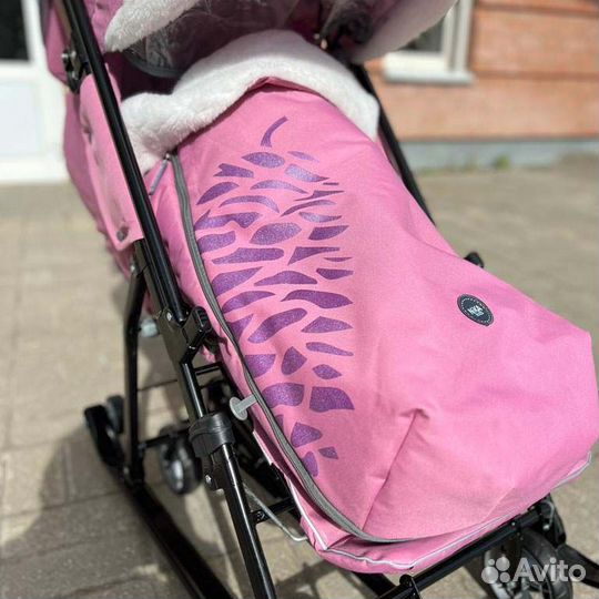 Санки-коляска Ника 7-5К розовая шишка