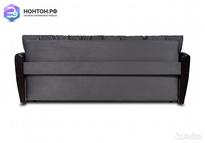 Диван еврокнижка Мадейра Lux серый / черный