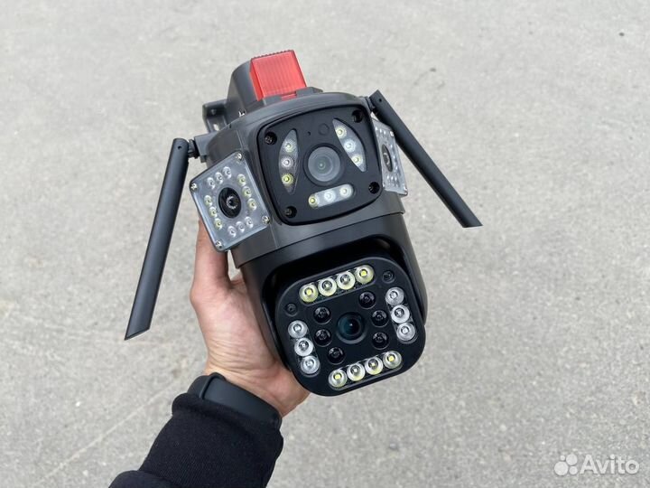 Уличная 4G камера видеонаблюдения 4 объектива
