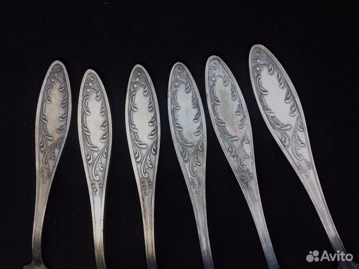 Вилки десертные мельхиор пламя