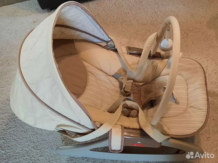 Люлька Шезлонг детский с вибрацией и музыкой