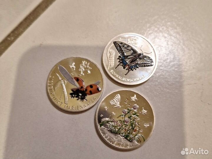 Новые цветные монеты Германия - насекомые