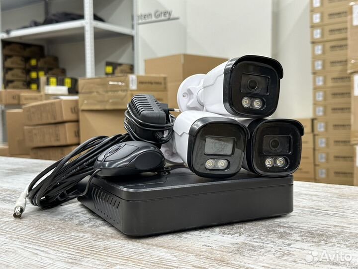 Комплект видеонаблюдения 3 камеры