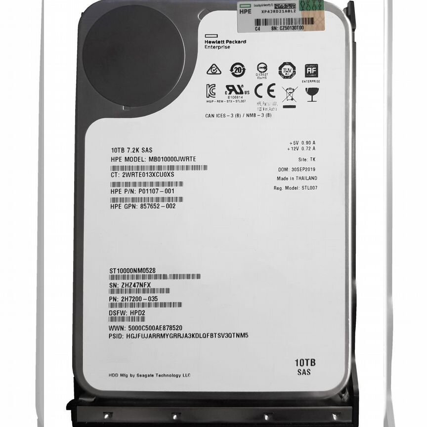 [MB010000JWRTE] Жесткий Диск Hpe 10tb Mb010000jwrte Sas 3.5"