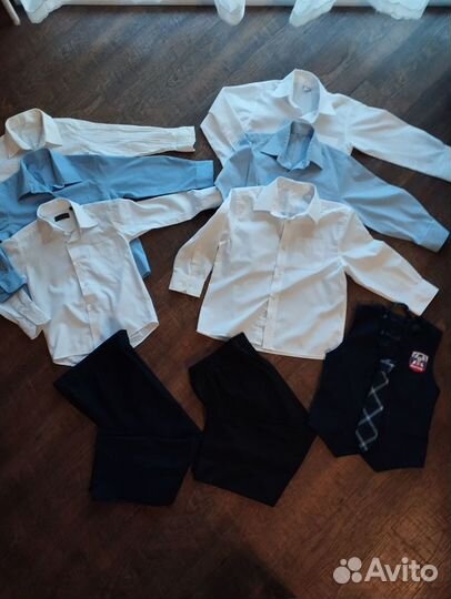 Рубашки и брюки школьные 110-116 см,122-128см, 134