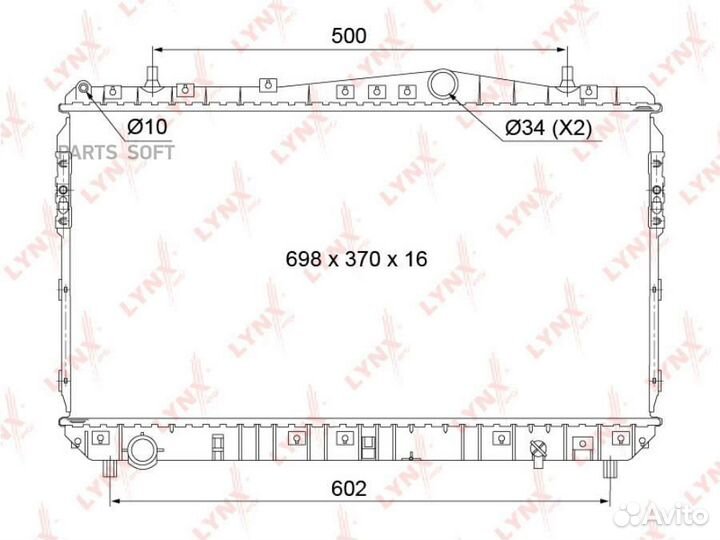 Lynxauto RB1015 Радиатор охлаждения паяный MT