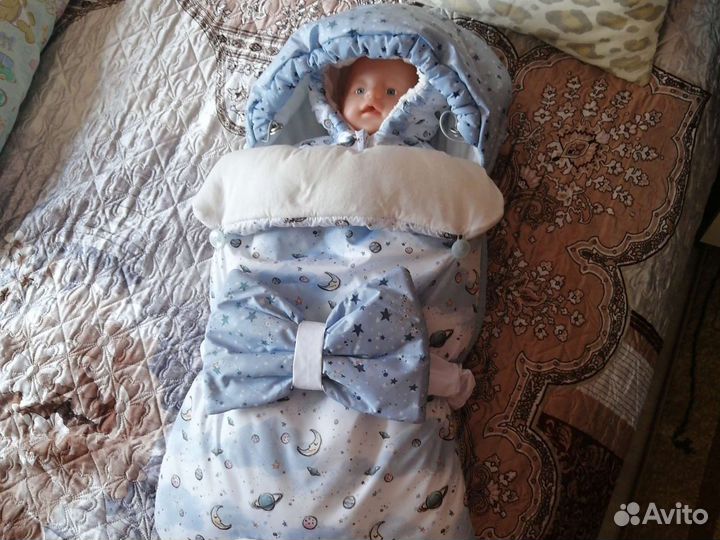 Конверт на выписку для мальчика зимний