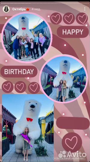 Белый Мишка, поздравления, аниматор