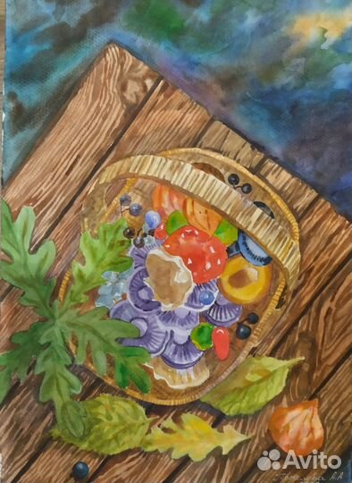 Живопись. Картина. Ботаника. Акварель