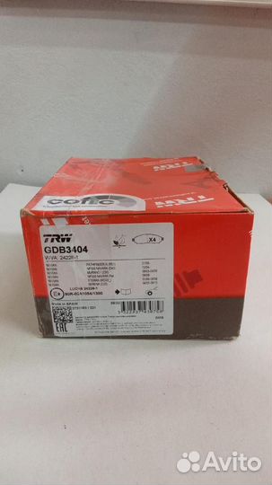 Колодки передние Nissan Murano TRW GDB3404