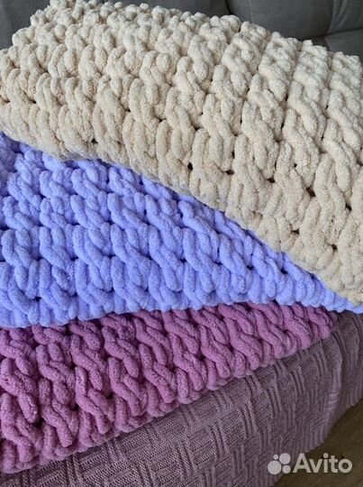 Плед детский вязаный, на выписку, детский конверт