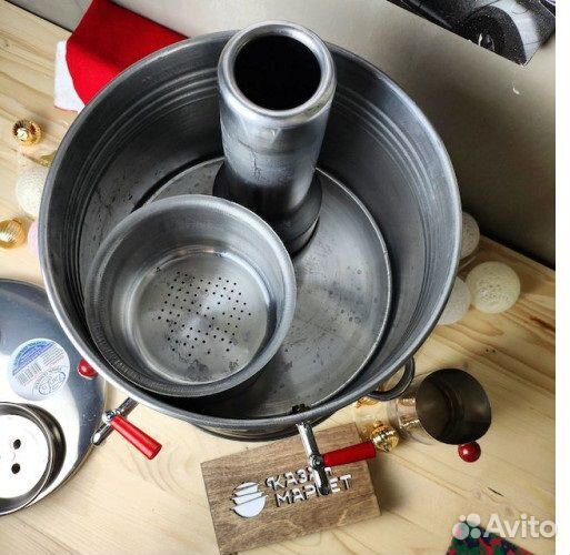 Самовар турецкий 8л. жаровой на дровах, 2 крана