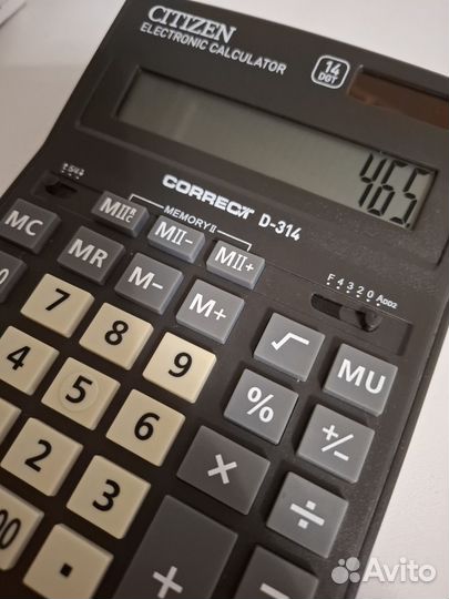 Калькулятор Citizen Correct D-314