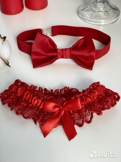Подвязка и бабочка красная