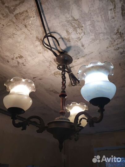 Люстра медная потолочная