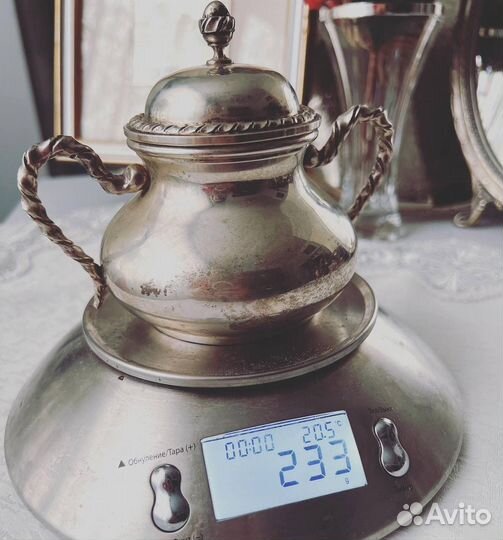 Сахарница из серебра