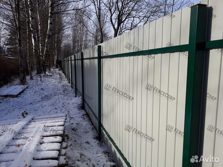 Забор из профлиста для дома 1.8 м. 0.4 мм. C8