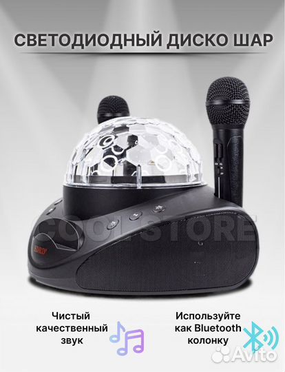 Беспроводной караоке система с двумя микрофонами