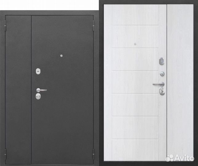 Двери входные двустворчатые с монтажом