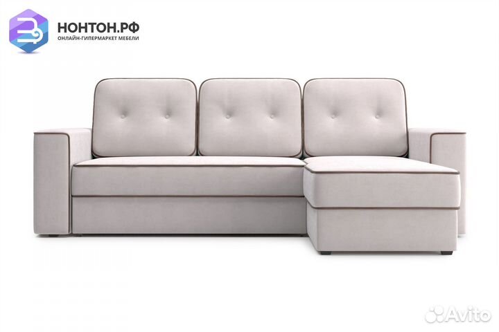 Диван угловой дельфин Берген бежевый