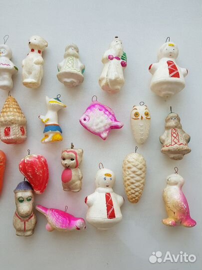 Елочные новогодние игрушки СССР. пенопласт 25 штук