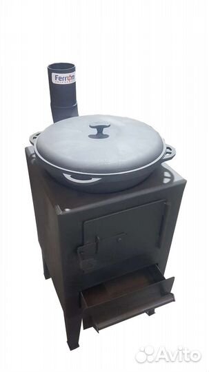 Печь буржуйка под казан