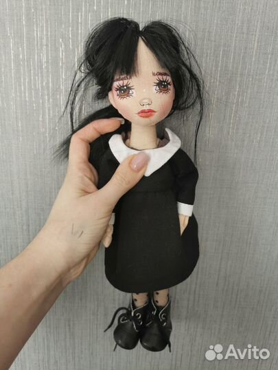 Текстильная кукла Wednesday ручной работы