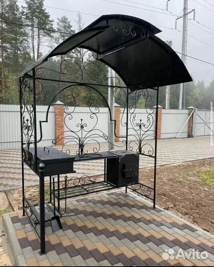 Мангал лофт с крышей