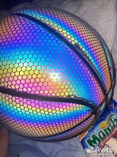 Баскетбольный мяч 7 рефлективный светящийся