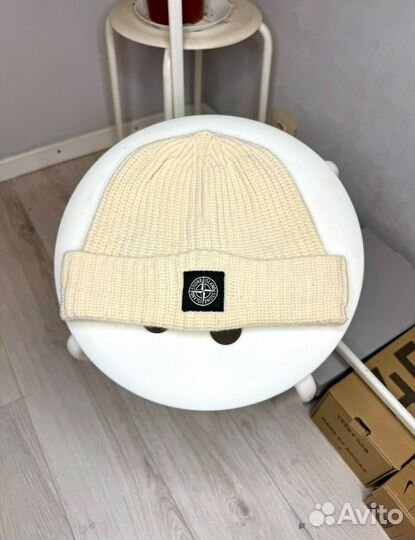Шапка Stone island knit Wool Logo