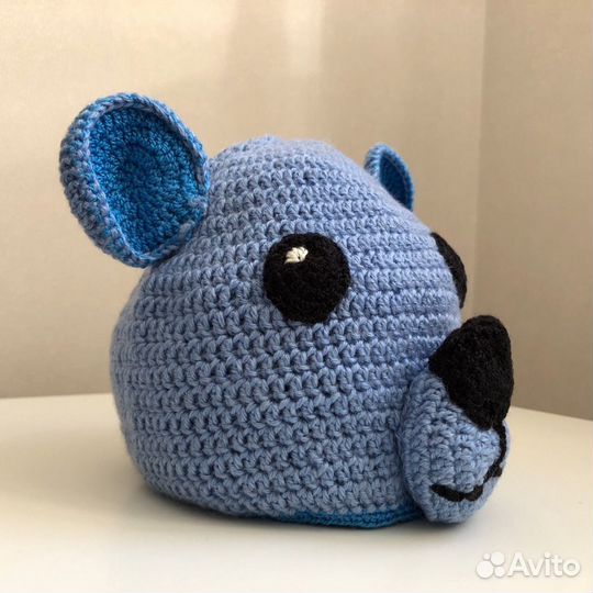 Шапка новая вязаная Мишка