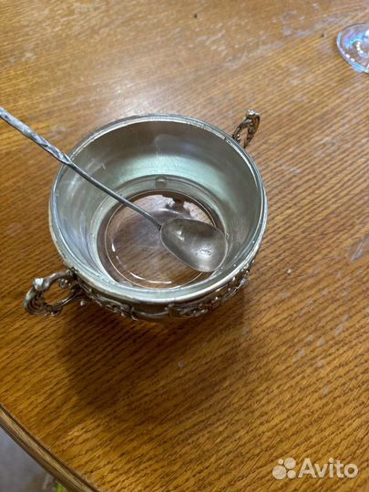 Мельхиоровая сахарница