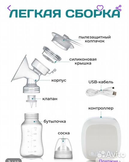 Молокоотсос электрический двойной новый
