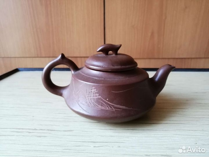 Чайник заварочный глиняной Китай 400 мл коричневый