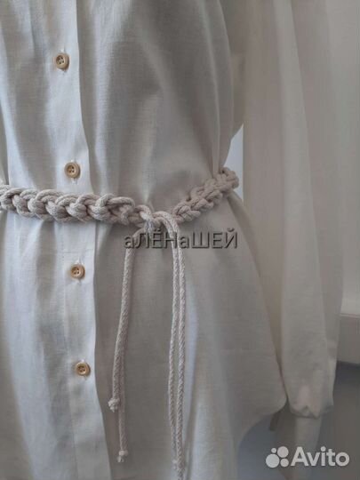 Пояс в технике макраме из х/б шнура