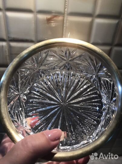 Ваза, фруктовницы с мельхиоровым ободком