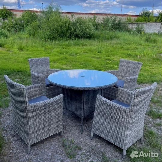 Комплект плетеной мебели AM-395C-T395 Grey 4Pcs (4