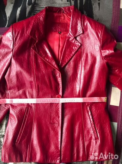 Кожаная куртка-пиджак 44р