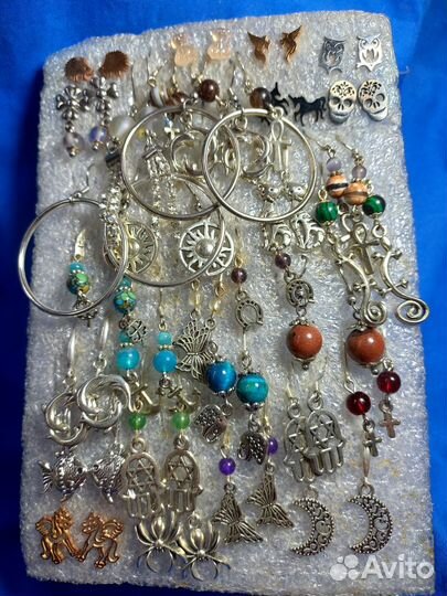 Серьги пусеты серебро