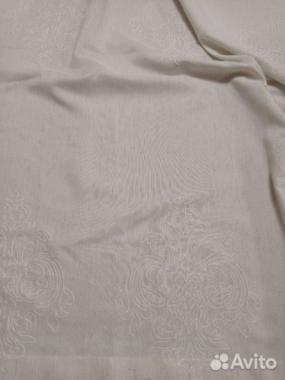 Шторы + тюль белые под лён на 2 окна в спальню