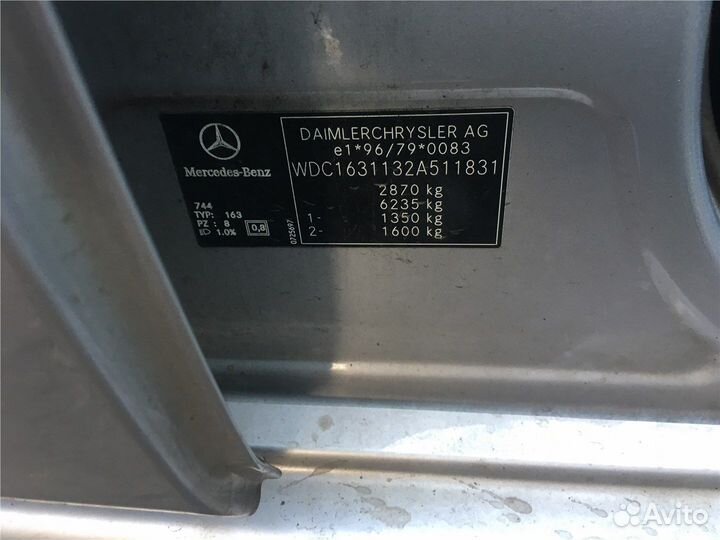 Разбор на запчасти Mercedes ML W163