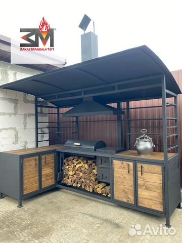 Мангал в стиле loft. Беседка-мангал с крышей