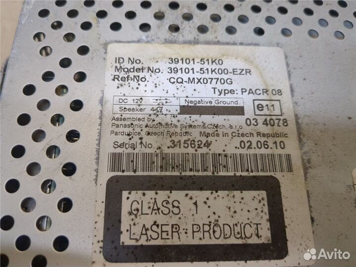 Магнитола Suzuki Splash, 2010