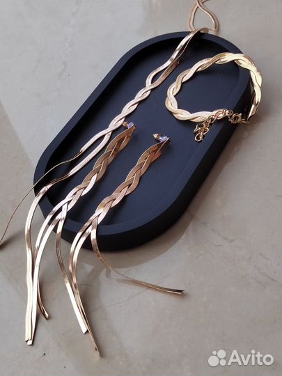 Комплект серьги браслет колье