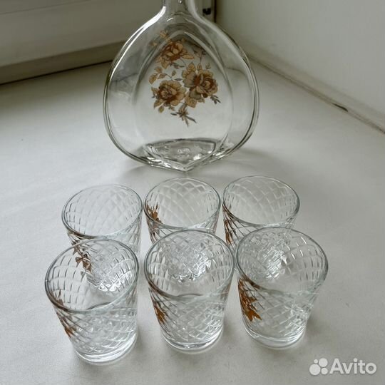 Набор Графин и 6 стопок стекло штоф и рюмки