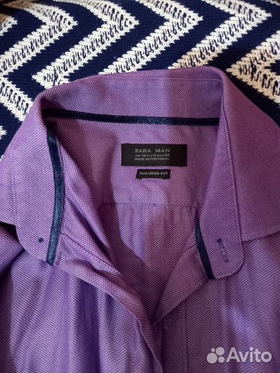 Мужская рубашка zara 46 violet