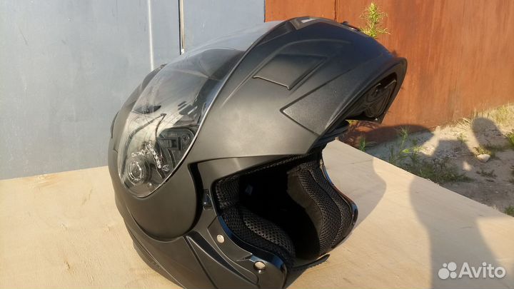 Мотошлем zeus helmet модуляр. Чёрный. Матовый