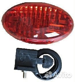 Фонарь задний для велосипеда, 5 диода, красный ова
