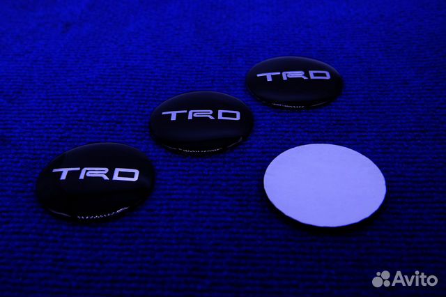 Комплект 3D наклеек диска Toyota TRD 56 мм черные