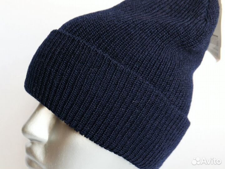 Шапка вязаная с отворотом, размер 55-59